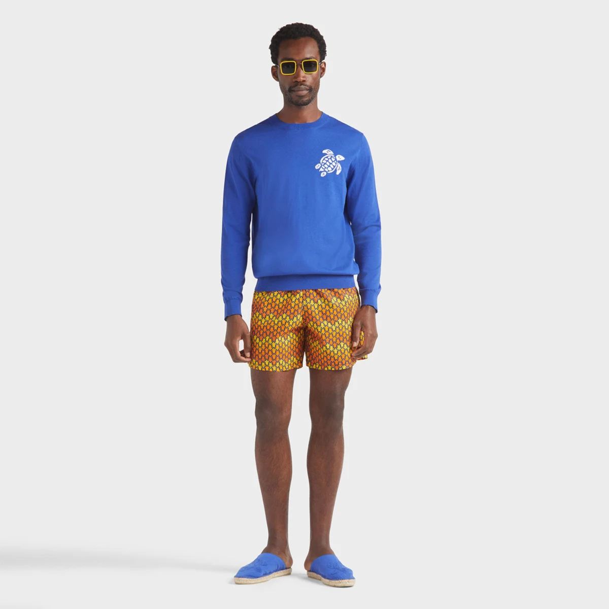 Resim Erkek Herringbones Turtles Moorea Mayo MOOCB106-140 | Vilebrequin