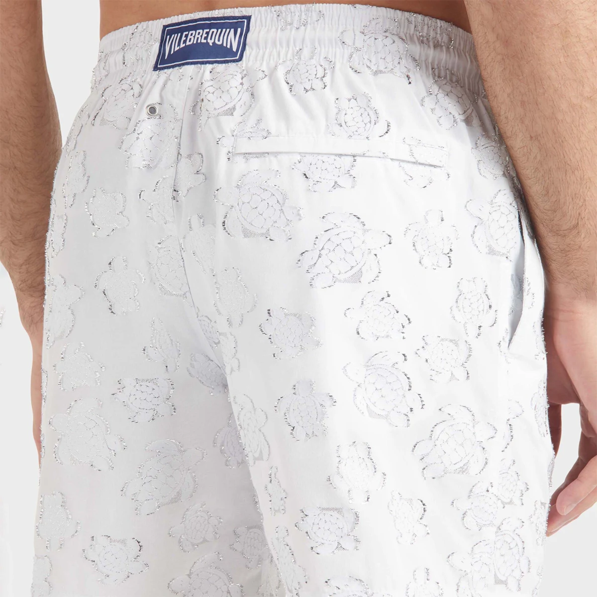 Resim Erkek Ronde des Tortues Jacquard Broché Moopea Mayo MPACA636-003 | Vilebrequin
