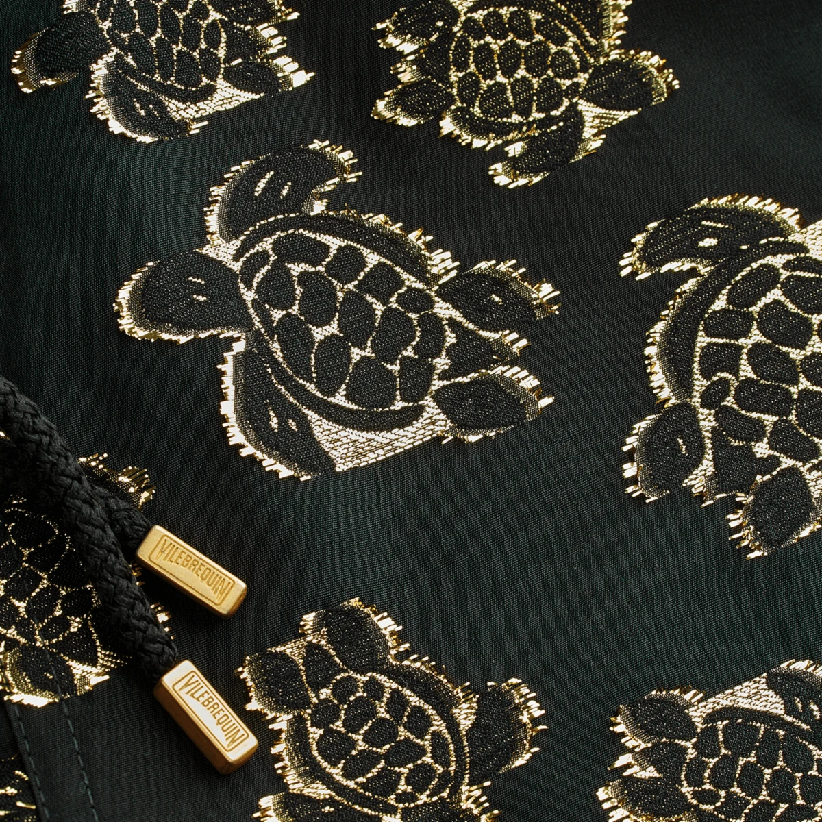 Resim Erkek Ronde des Tortues Jacquard Broché Moopea Mayo MPACA636-990 | Vilebrequin