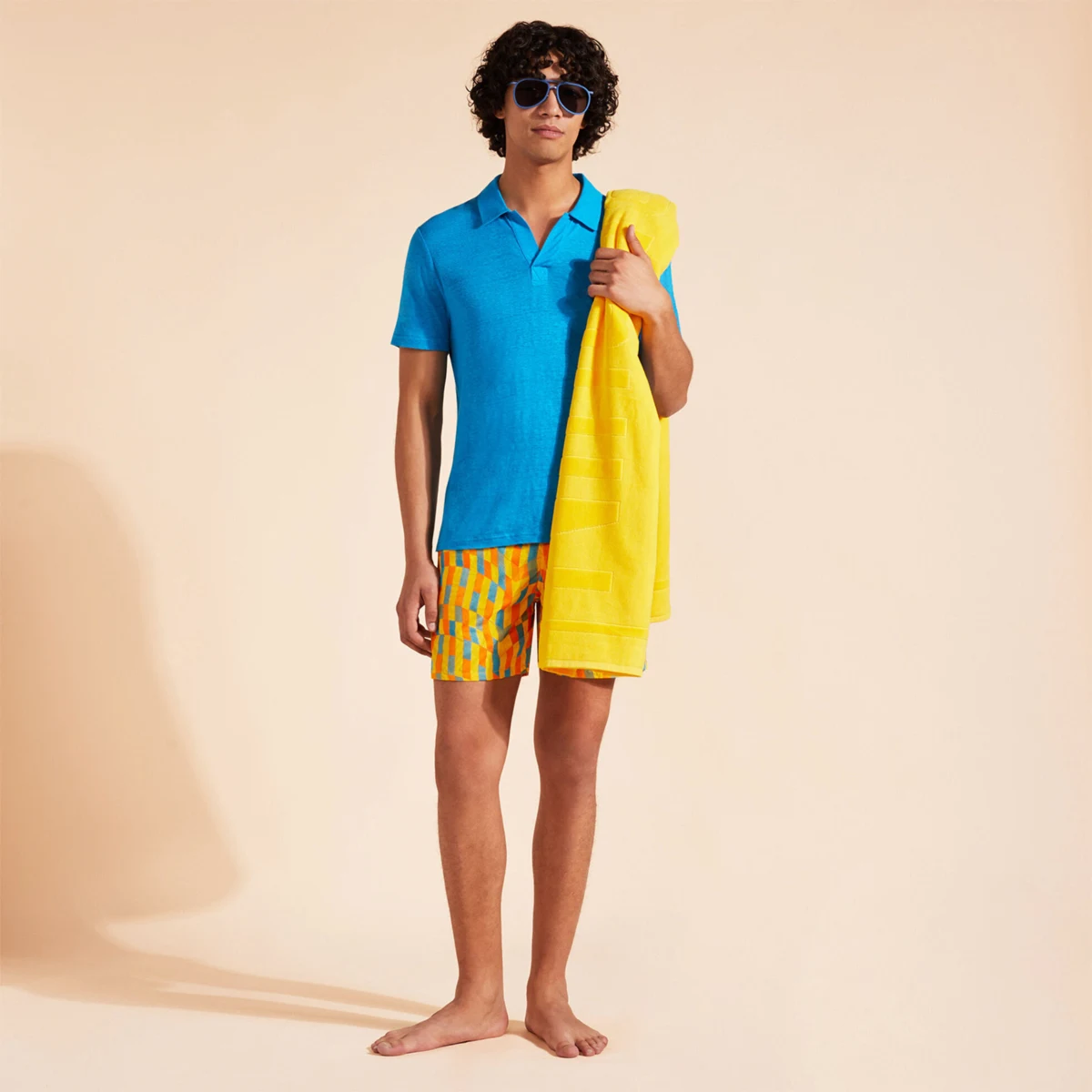 Resim Erkek Pyramid Keten Polo PYRE9O00-398 | Vilebrequin